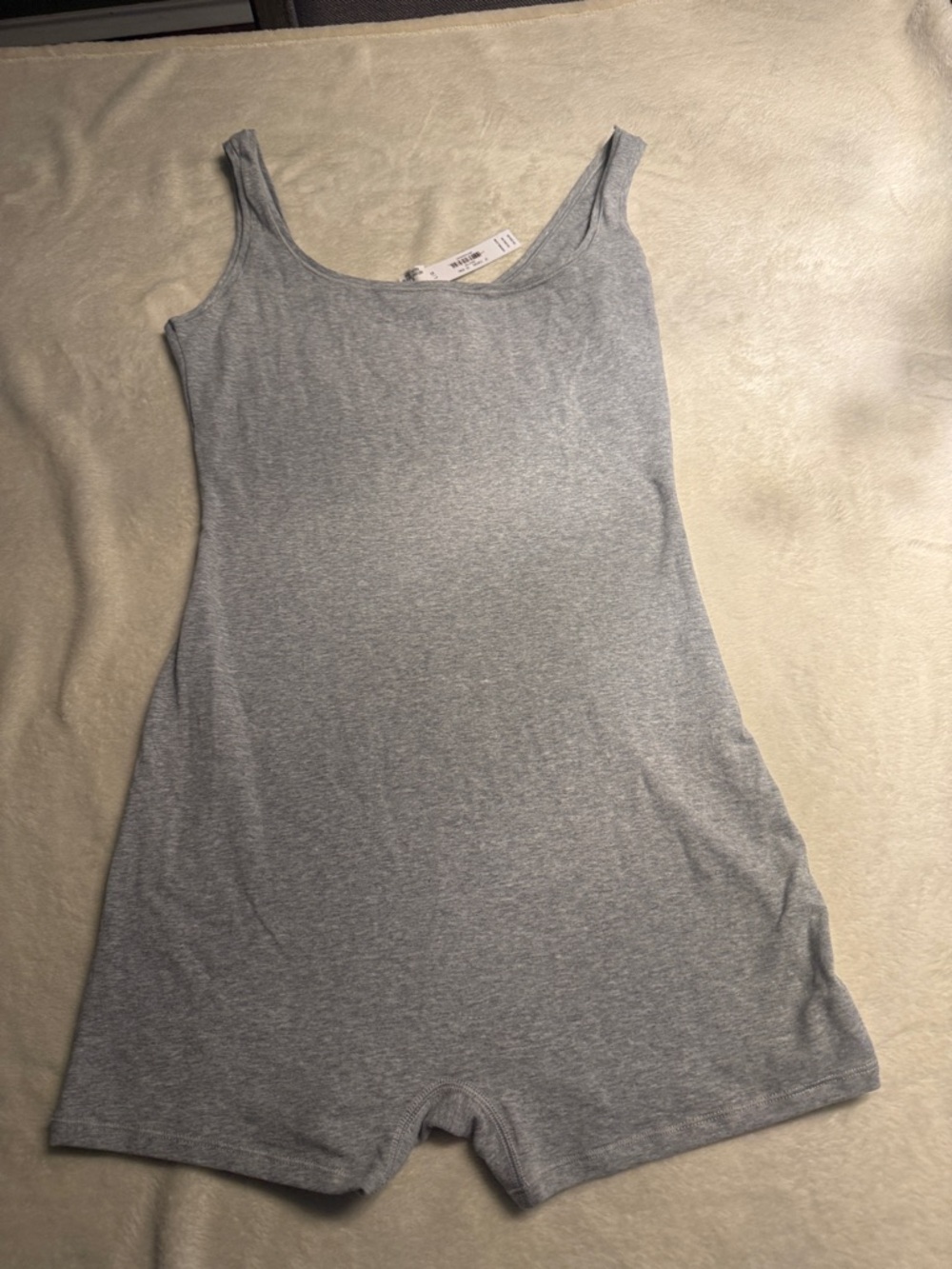 PINK Victoria's Secret Heather Gray Scoop-Neck Romper Bodysuit